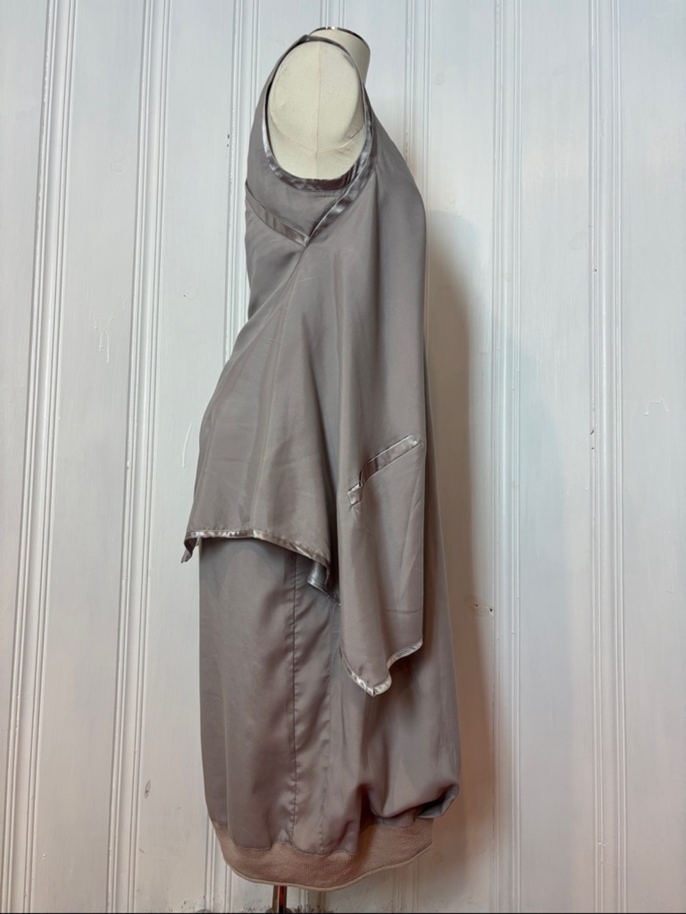 LAUREN VIDAL Designer Light Gray Layered Balloon Hem Dress - Size S - Picture 2 of 10